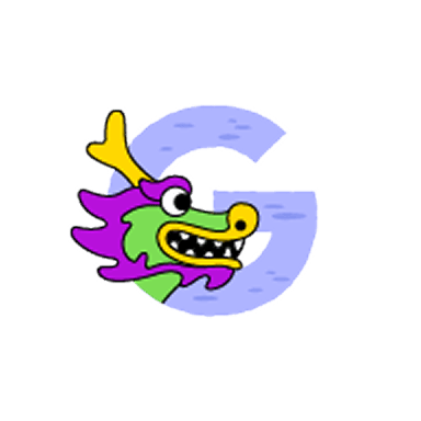 Illustration of the letter G with a dragon head