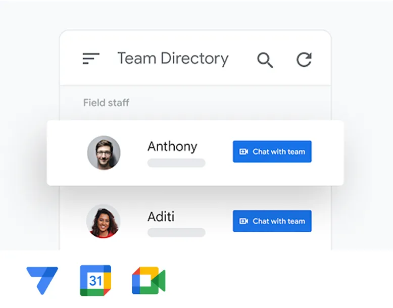 Initiate a live chat with your team