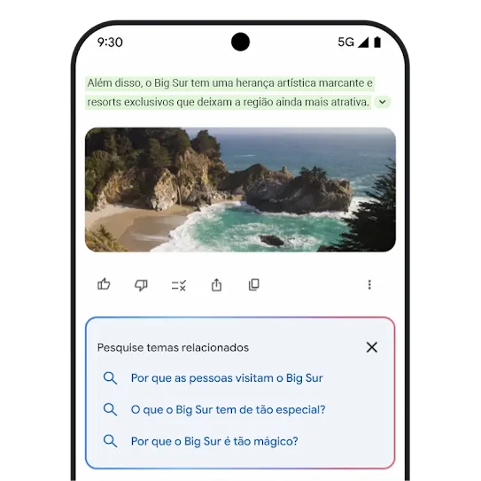 Imagem do recurso para checar informações no Gemini