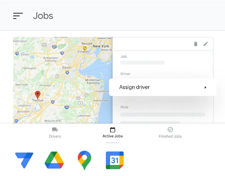 Assign jobs to drivers and track their status