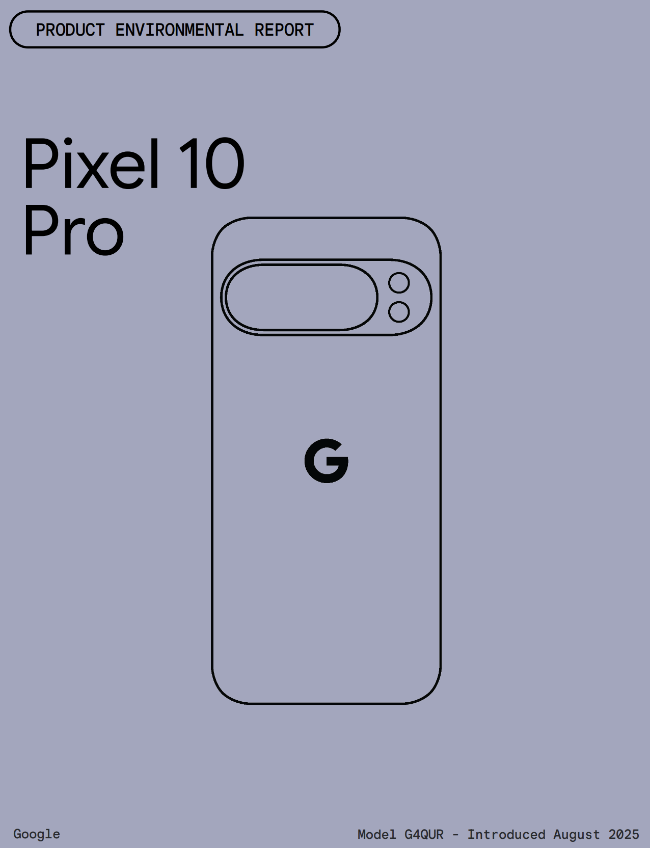 Cover image of Google Pixel 10 Pro Product Environmental Report