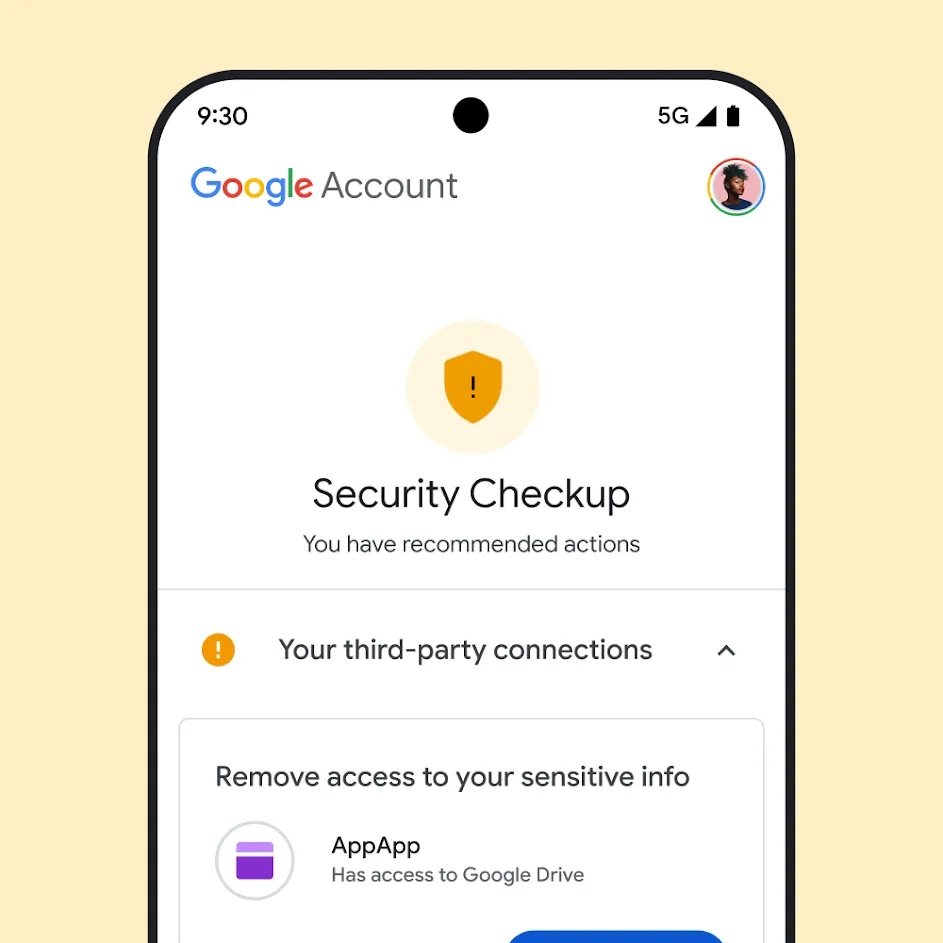 Image of the Google Security Checkup UI.
