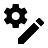 A minimalist black icon combining a gear (cog wheel) and a pencil, commonly used to represent configuration, customization, or editing system preferences.