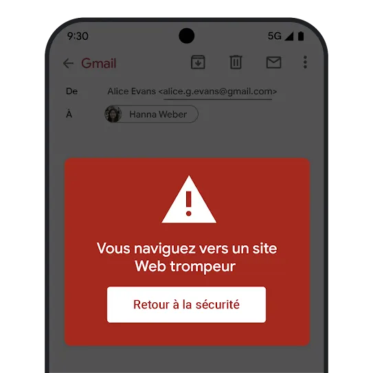 Image de navigation sécurisée dans Gmail
