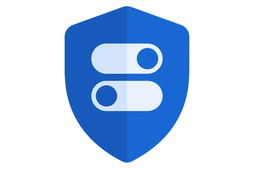 Blue shield showing Safer with Google