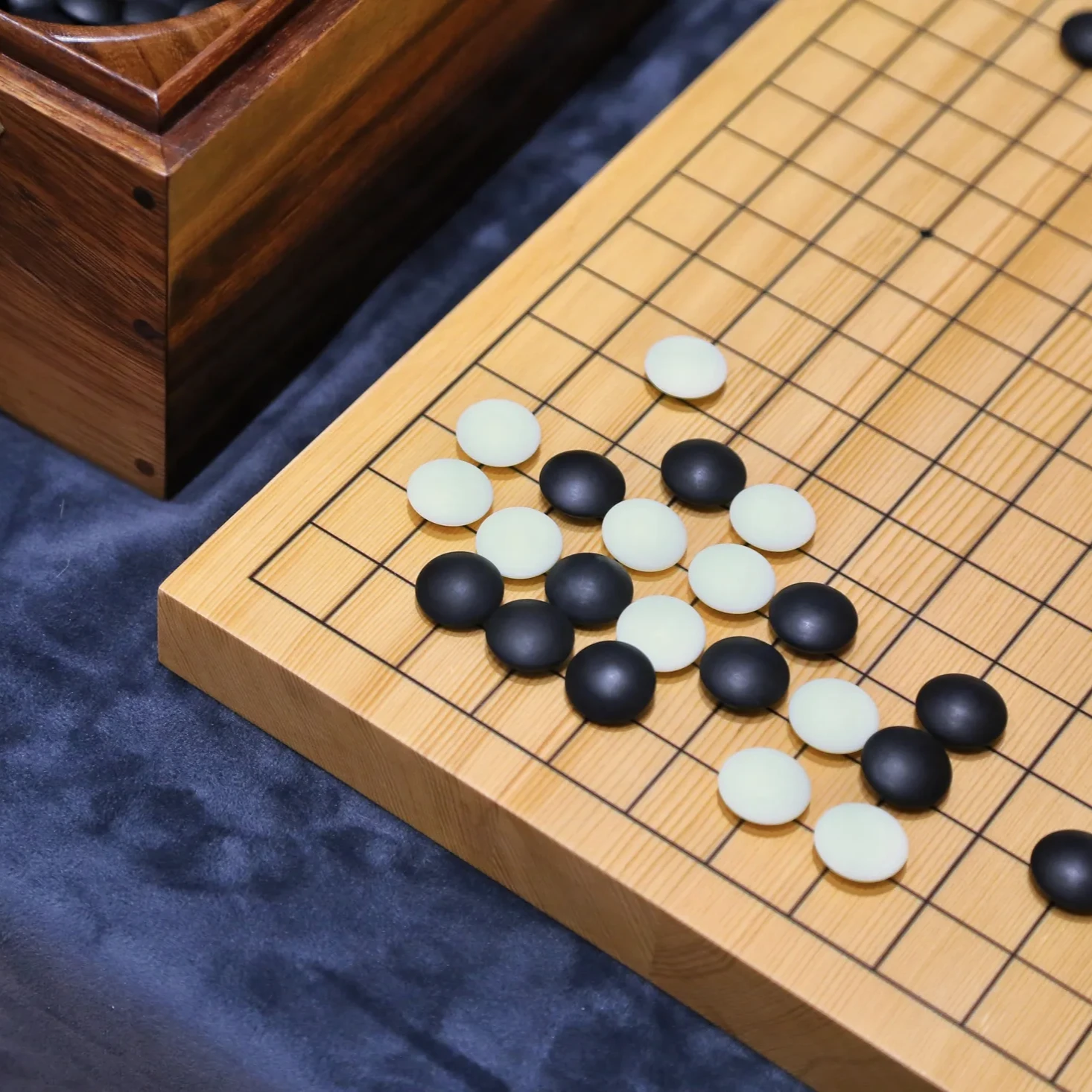A go board on a table
