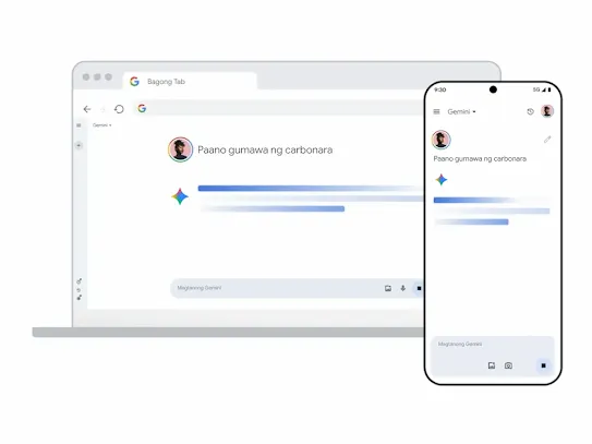 Gemini sa desktop at mobile