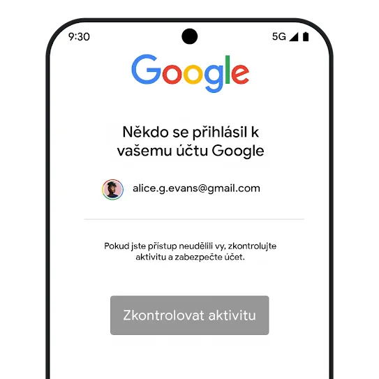 Grafika k zabezpečení účtu Gmail