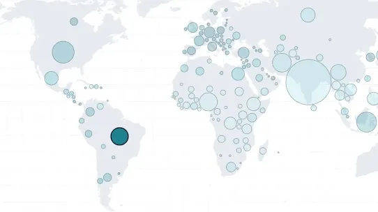 A world map titled "People using AI?" showing data volume and usage quintiles by country.