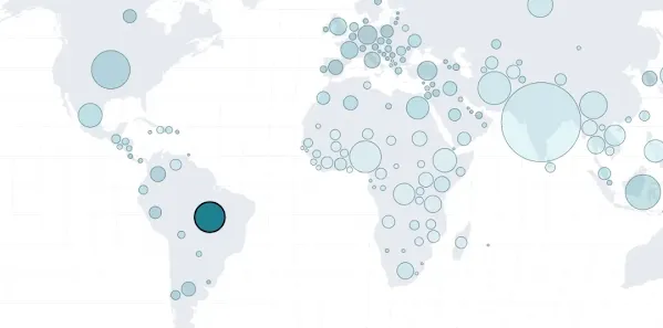A world map titled "People using AI?" showing data volume and usage quintiles by country.