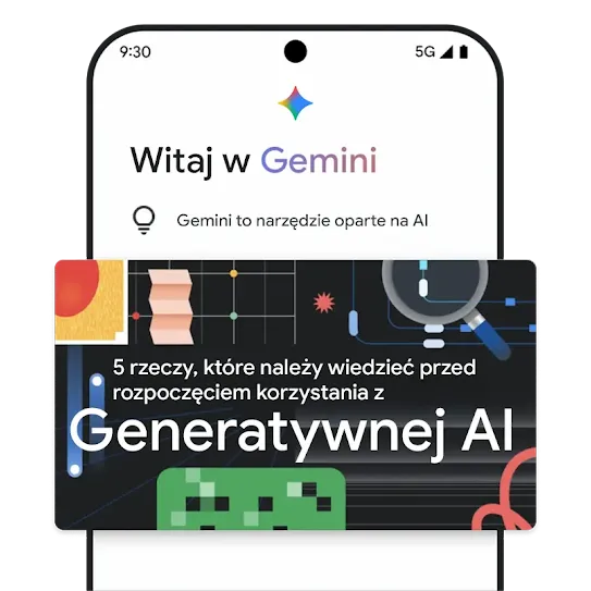 Grafika dotycząca informacji na temat generatywnej AI w Gemini