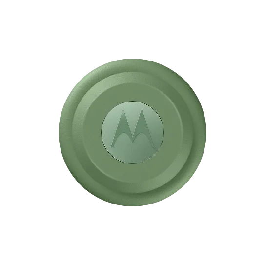 Green moto tracking tag.