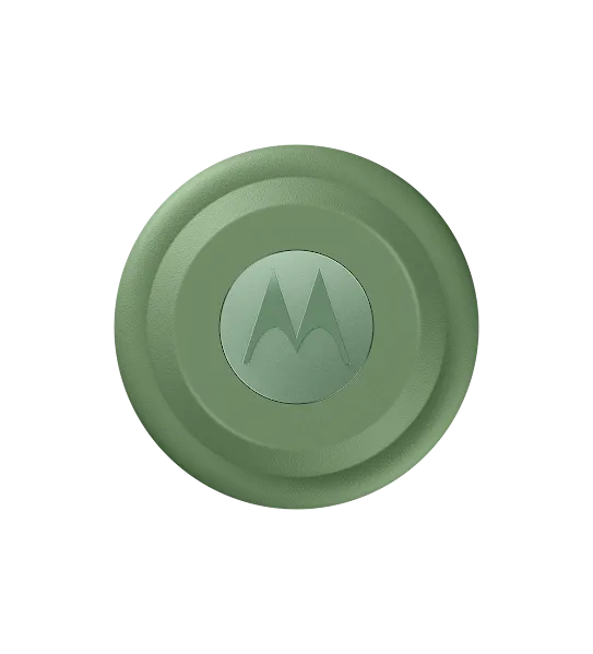 Green moto tracking tag.