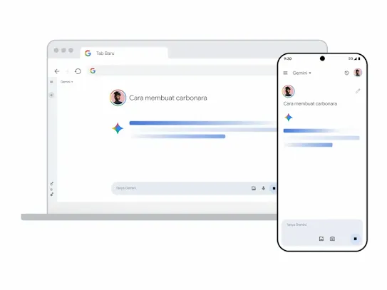 Gemini di desktop dan perangkat seluler