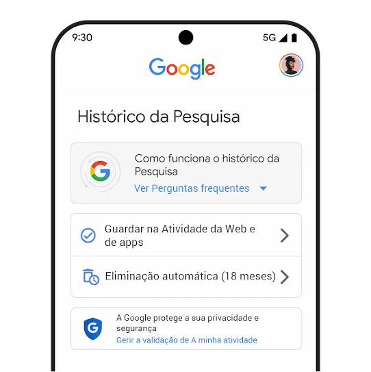 Imagem do histórico da Pesquisa