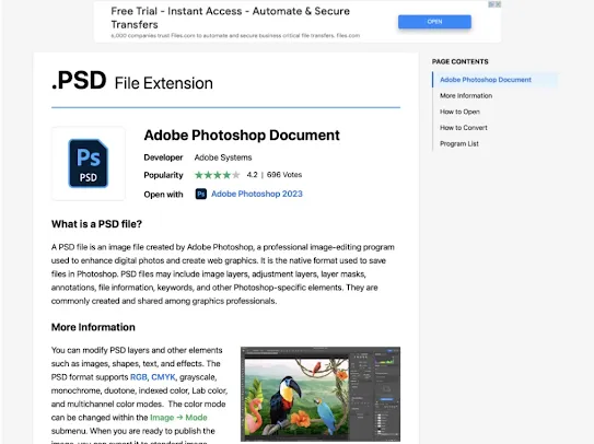 Shot of the FileInfo.com website