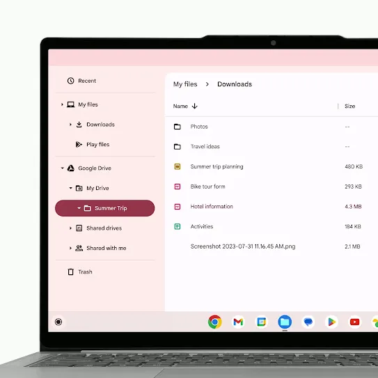 Một đoạn video ngắn cho thấy thao tác chọn nhiều tệp trên Chromebook.