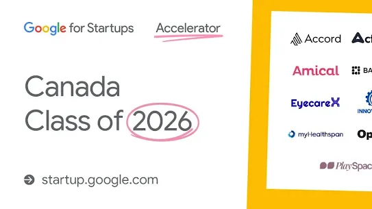 Logos of the 2026 Google for Startups Accelerator: Canada cohort