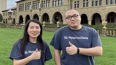 NyquistData co founders giving pose for photo