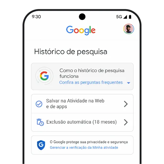 Imagem mostrando o histórico da Pesquisa