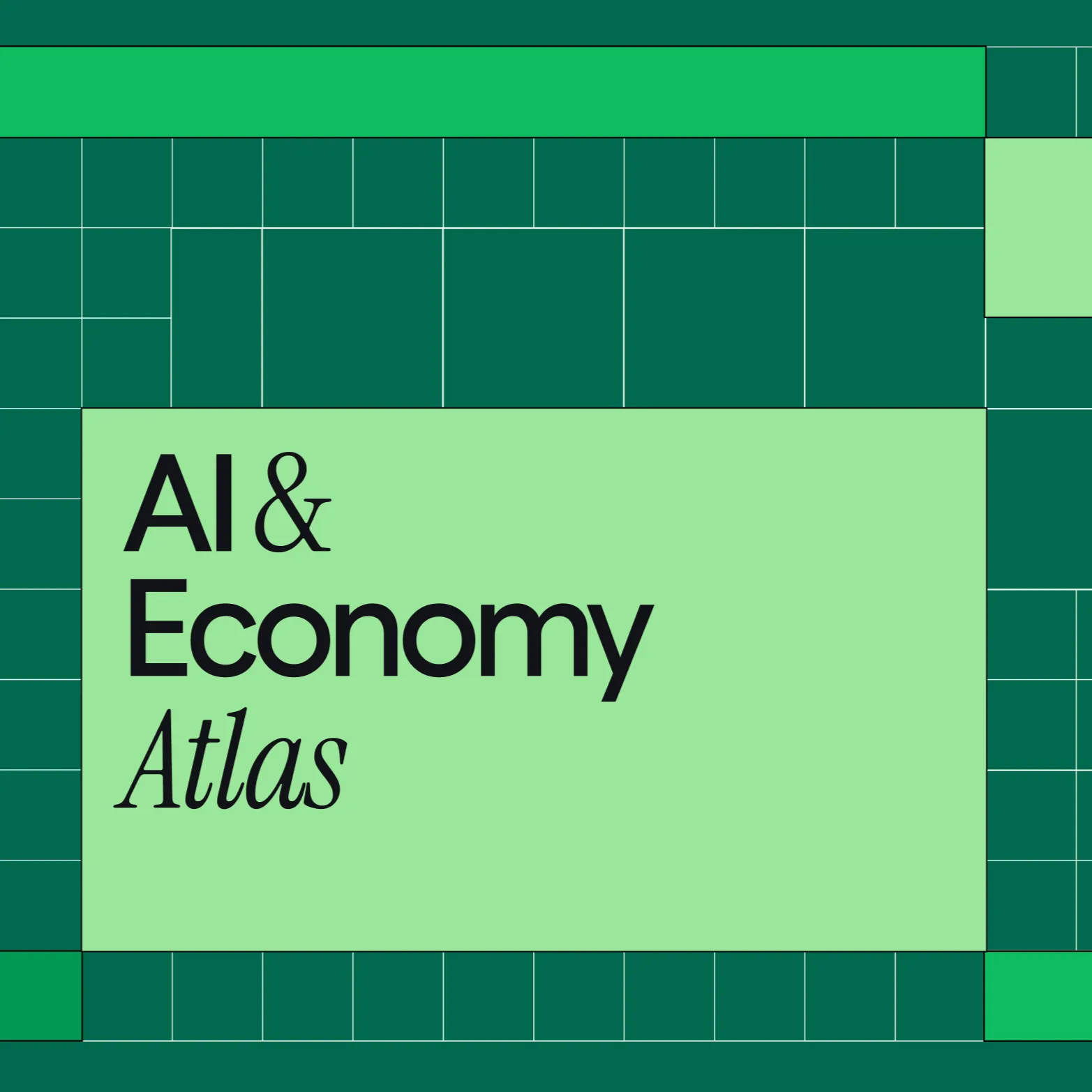 An icon or header graphic featuring the text 'AI & Economy Atlas' on a clean background