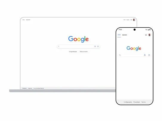 Pesquisa Google em computador e celular