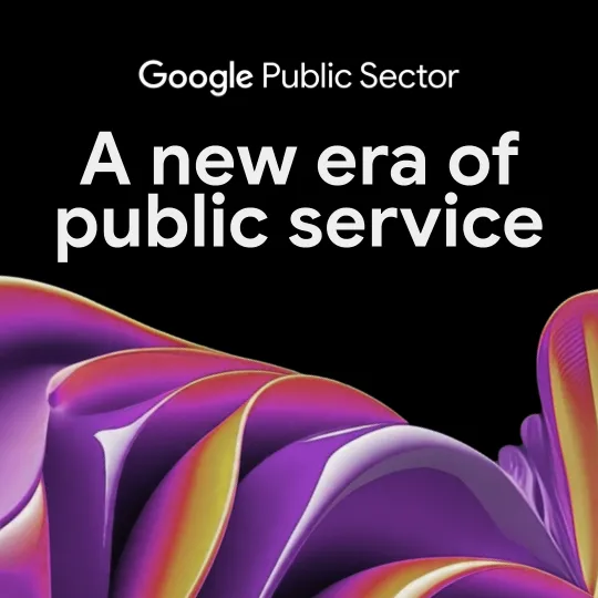 A purle and red computer generated image on a black background with text on top