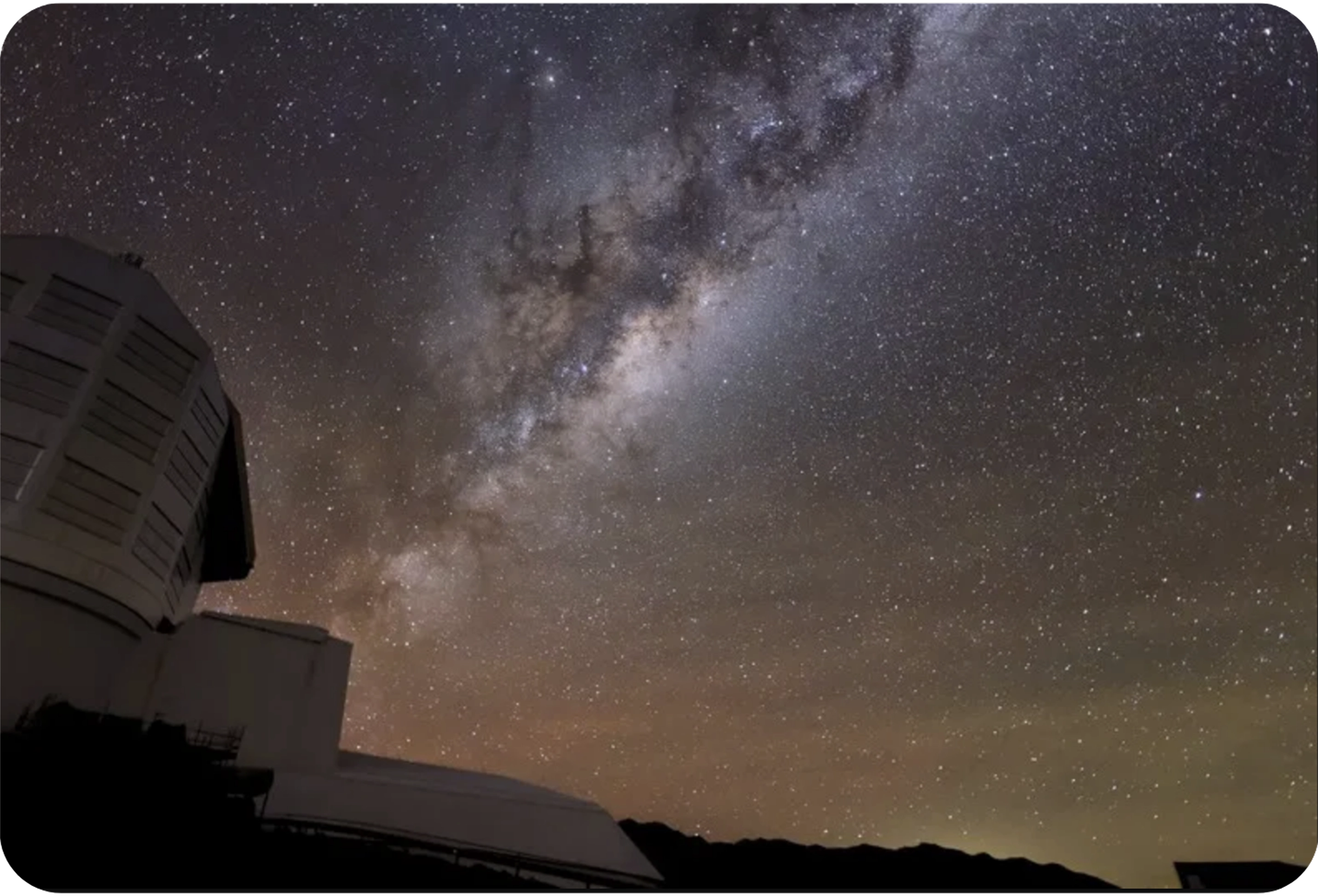 Rubin Observatory with view of the Milky Way Galaxy