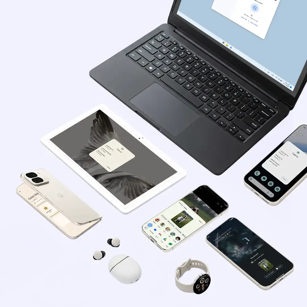 A visual showcasing the broad compatibility of Android across multiple devices.