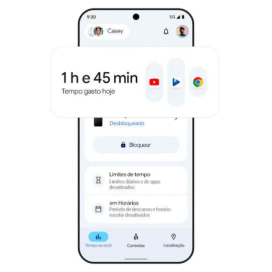 Imagem de um telemóvel com os resultados do tempo ao ecrã. 