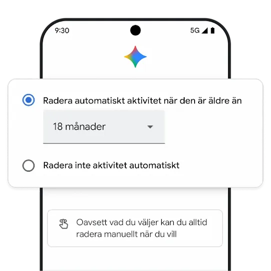 Bild som visar automatisk radering
