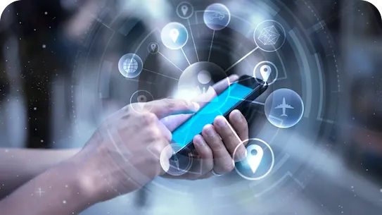 Phone and projection of running apps  Smartphone und Projektionen laufender Apps