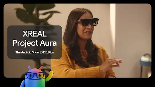 Person wearing XREAL Project Aura glasses