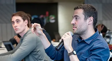 A participant is questioning the host.