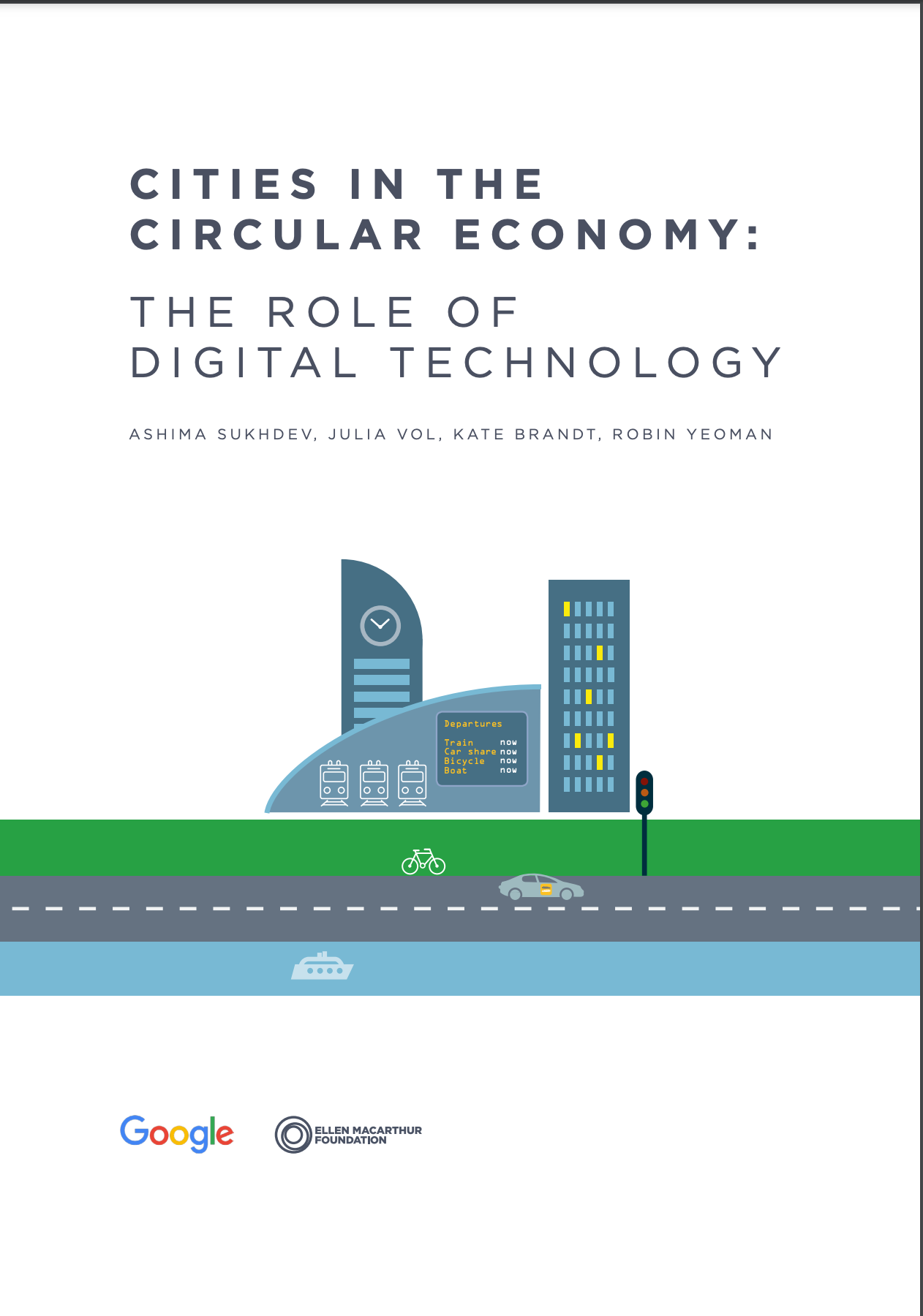 Cover image of a white paper titled: Cities in the Circular Economy: The Role of Digital Technology