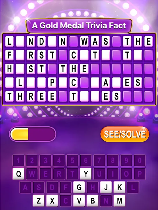 Players solve a puzzle in See & Solve Trivia Game Show, one of Hoyt Games’ free-to-play word and trivia games.