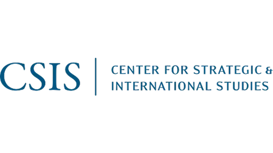 Official logo for the Center for Strategic & International Studies (CSIS) featuring blue serif text separated by a vertical line on a plain white background.
