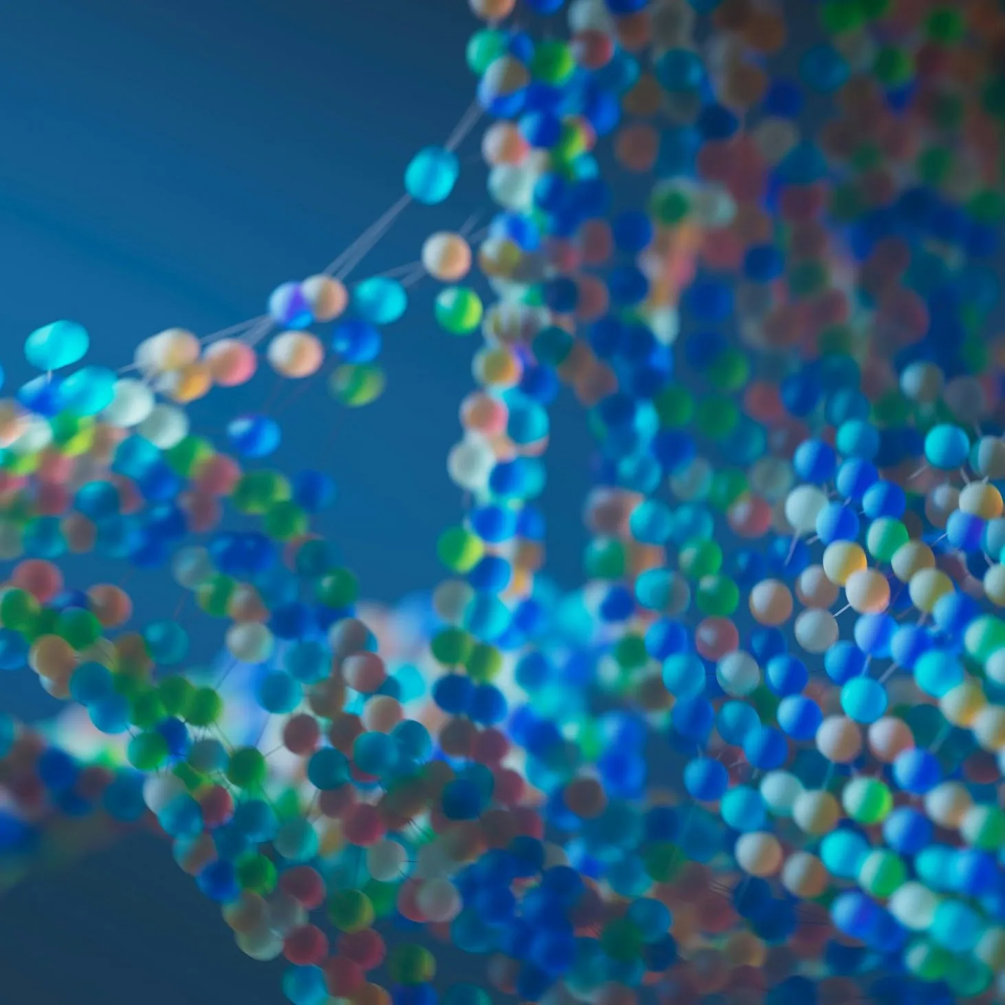 A computer generated image of molecules bonded together