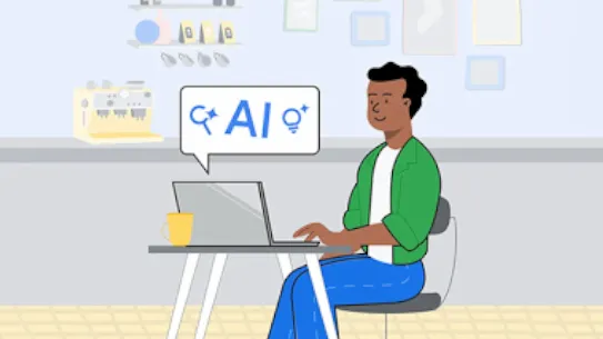 Student taking an AI course