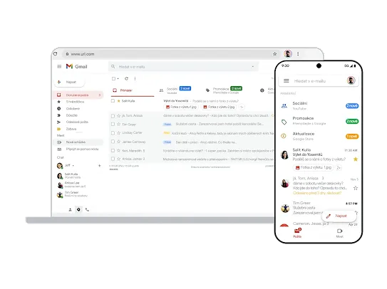 Gmail na počítačích a mobilních zařízeních