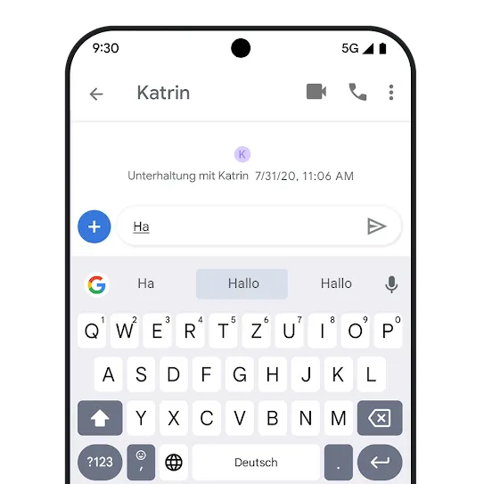 Ein Smartphone, auf dem die Benutzeroberfläche eines Messengers zu sehen ist