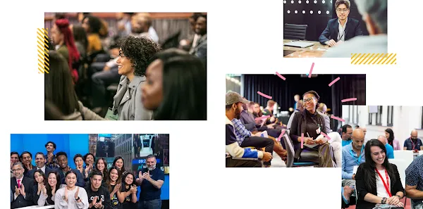 Members of startups discussing among each other.