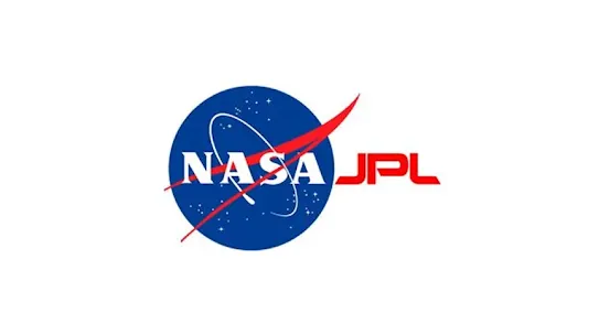 Official NASA Jet Propulsion Laboratory logo featuring the blue NASA meatball vector insignia paired with red JPL lettering on a white background.