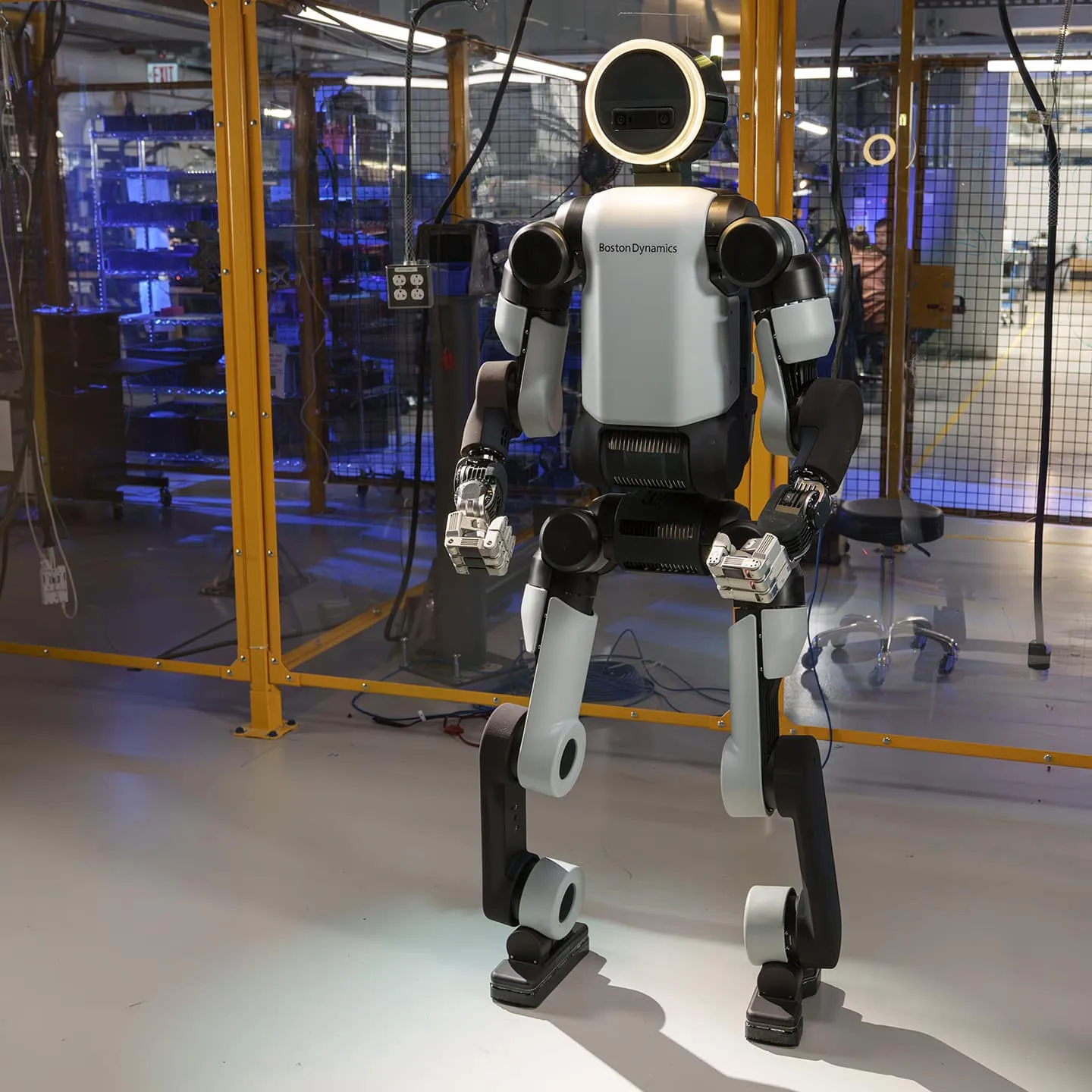 Atlas robot stands in a research lab