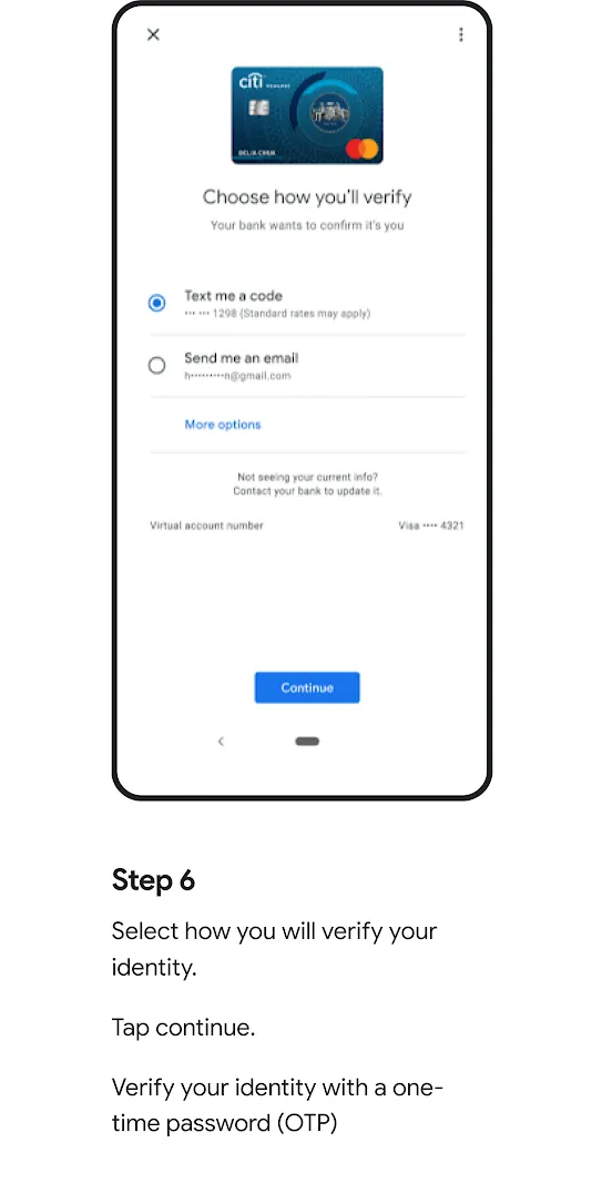 Tap to pay setup process step 6.