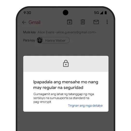 Graphic ng pag-encrypt ng email sa Gmail