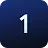 A white number one with a light gradient set inside a rounded square icon with a dark blue gradient background.