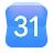 El logotipo del Calendario de Google, que está conformado por el ícono de un calendario de varios colores con el número "31" en el centro.