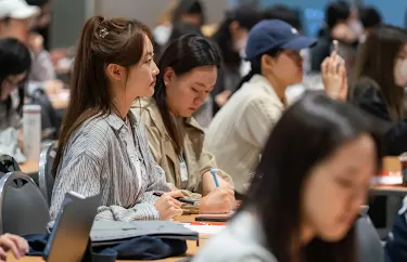 People attending a session