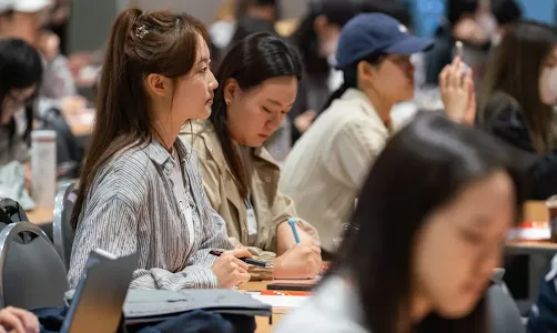 People attending a session
